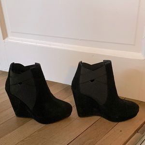 Suede bootie with ankle detail